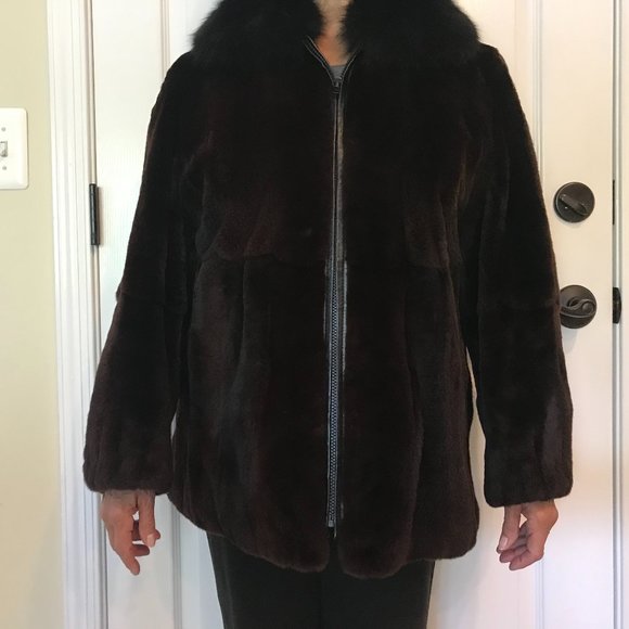 Dyed Black Sheared Mink Jacket - Picture 1 of 8